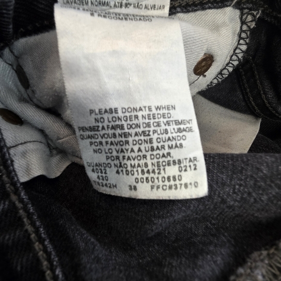 Levi’s 501 Button Fly Black Jeans 38x32 Made in Mexico | Vintage Straight Fit - Picture 12 of 12